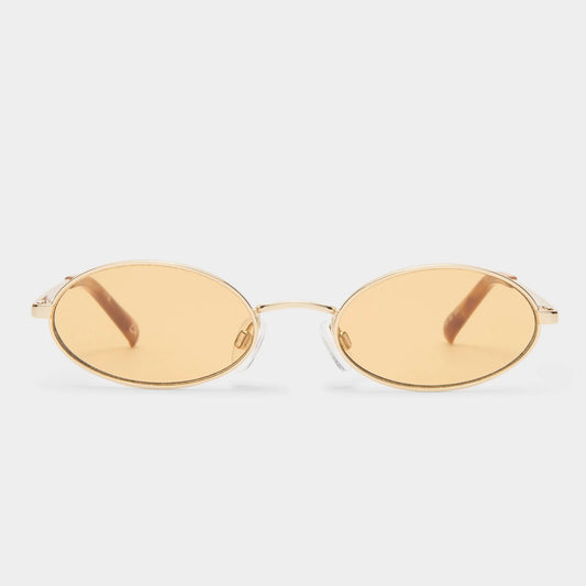 Le Specs Love Train Sunglasses in Gold Mustard Mono