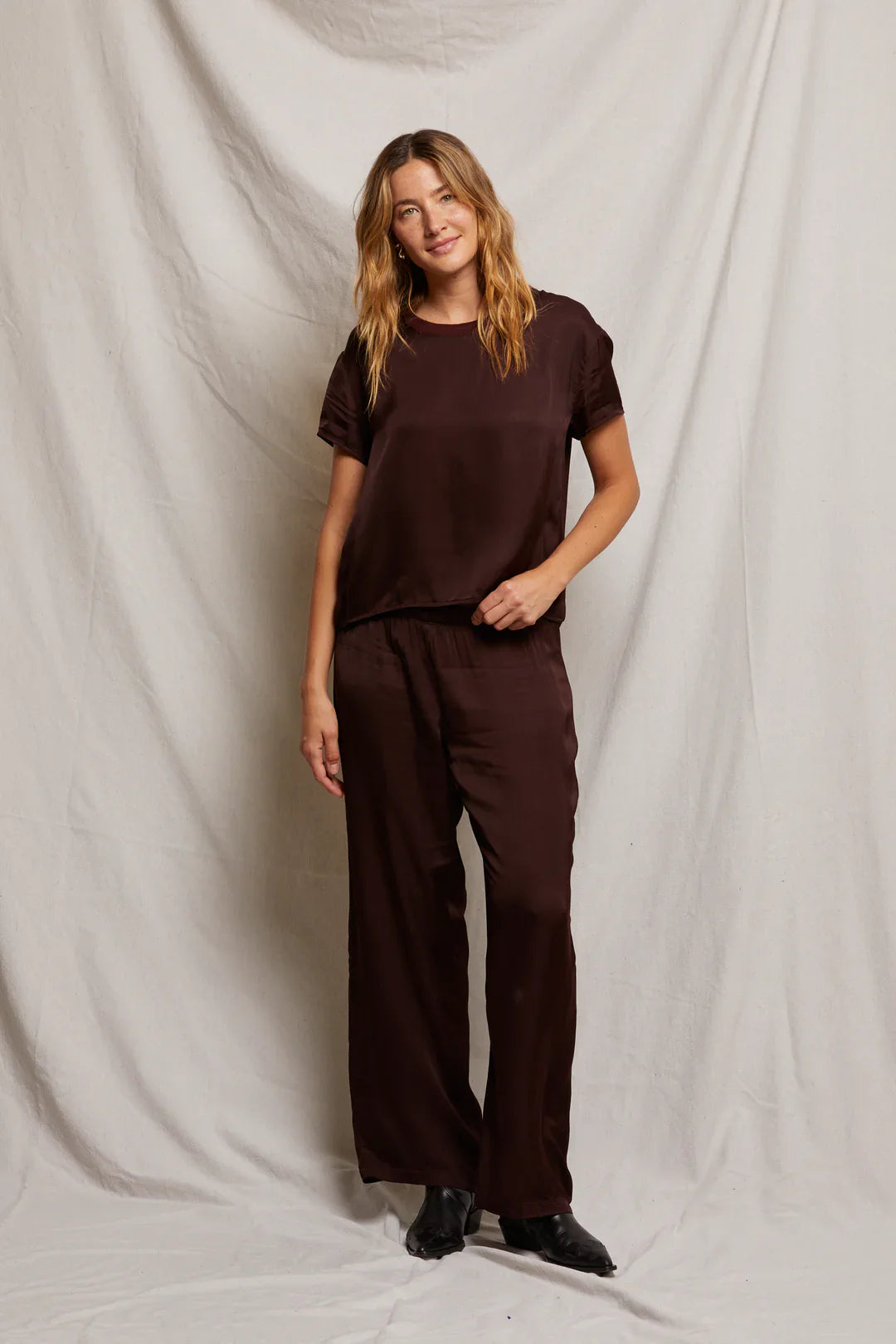 Perfectwhitetee Camile Pants in Blackberry