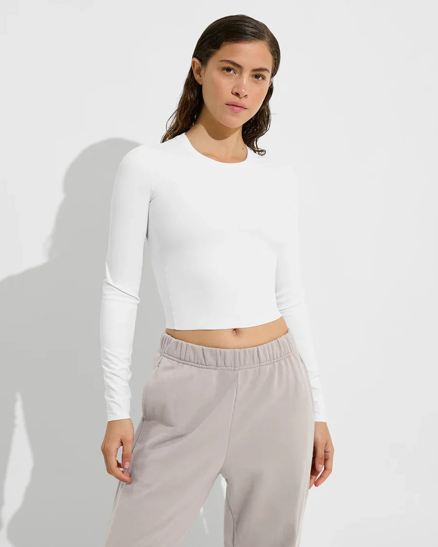 Left on Friday Super Moves Long Sleeve Tee in Coconut