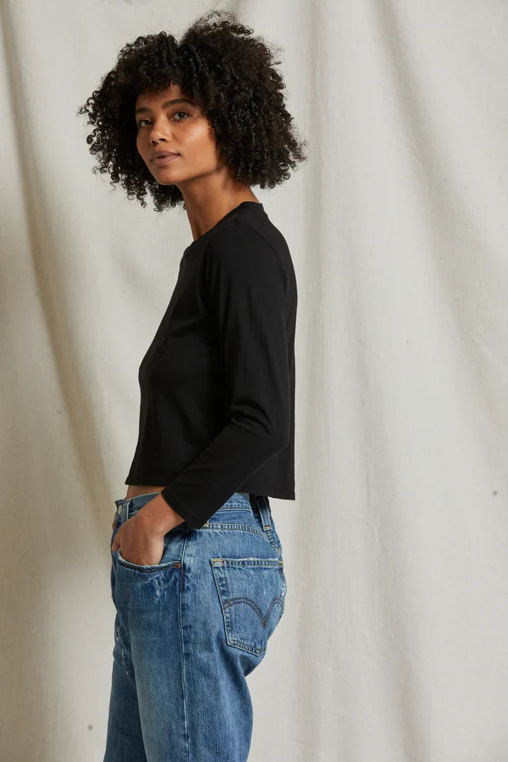 Perfectwhitetee Bruce Long Sleeve in Black