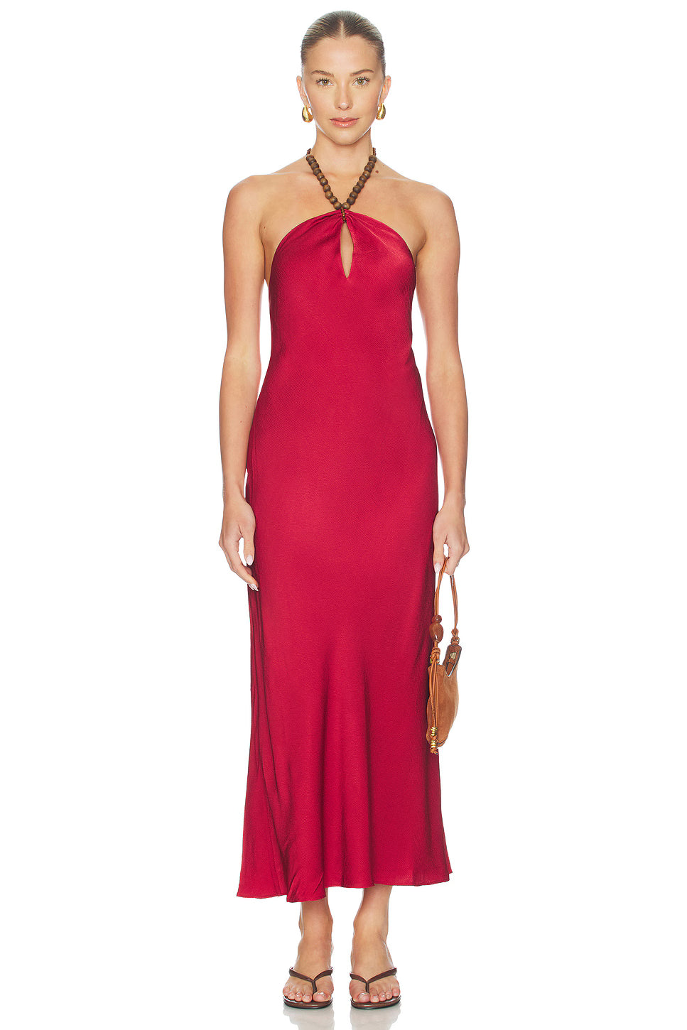 CAMI NYC Giulia Hammered Halter Dress in Huckleberry