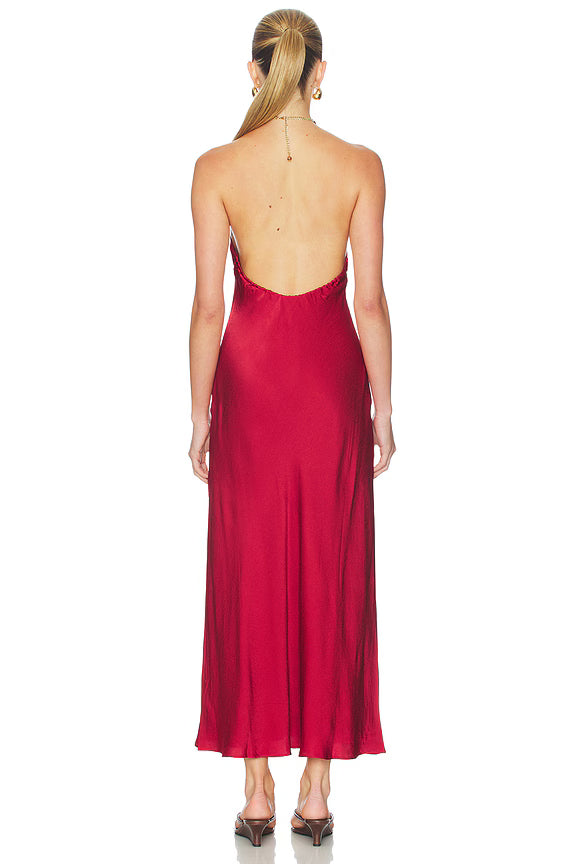 CAMI NYC Giulia Hammered Halter Dress in Huckleberry