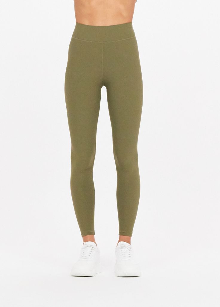 The Upside Peached 25in Midi Pant in Khaki