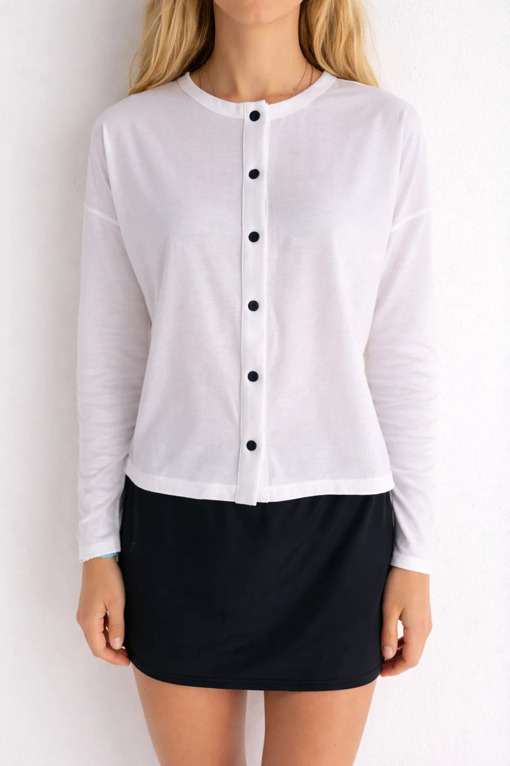 STOW Apparel Snap Tee in White