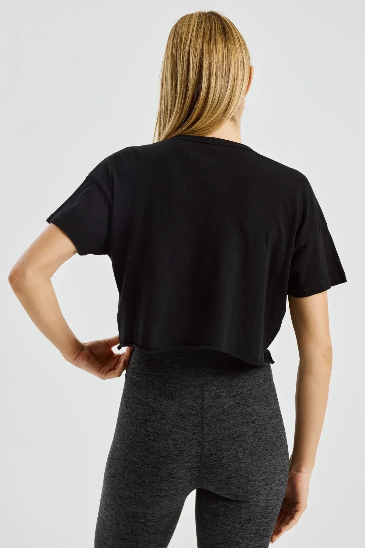 Year of Ours Crop Tee in Black