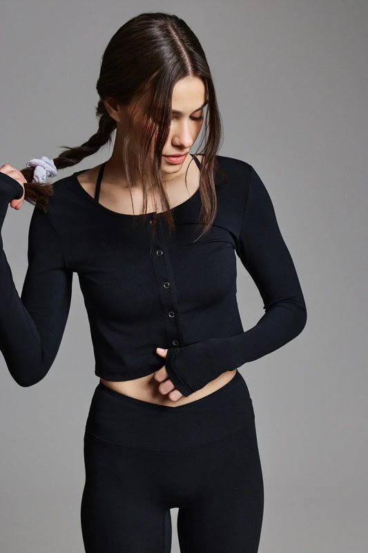 Year of Ours Studio Cardigan in Black