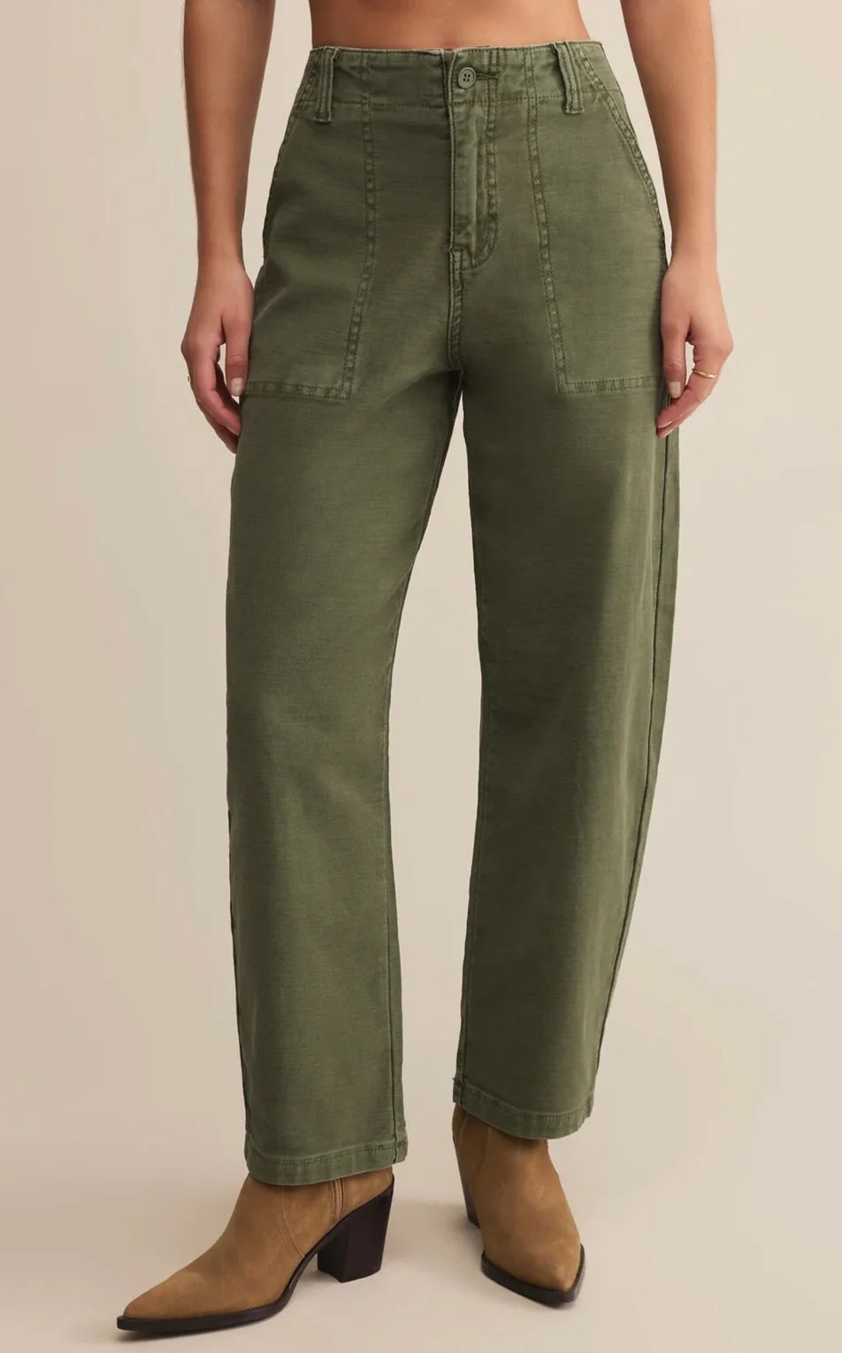 Z Supply Olive Twill Pants in Hunter Green