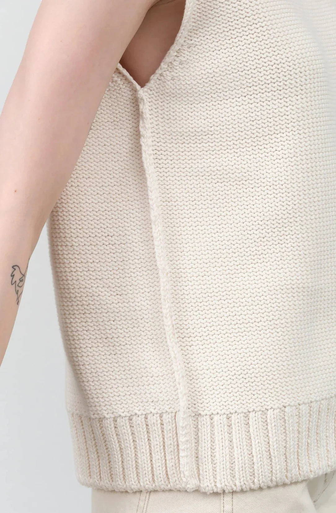NSF Catalina Sleeveless Sweater Top in Soft White