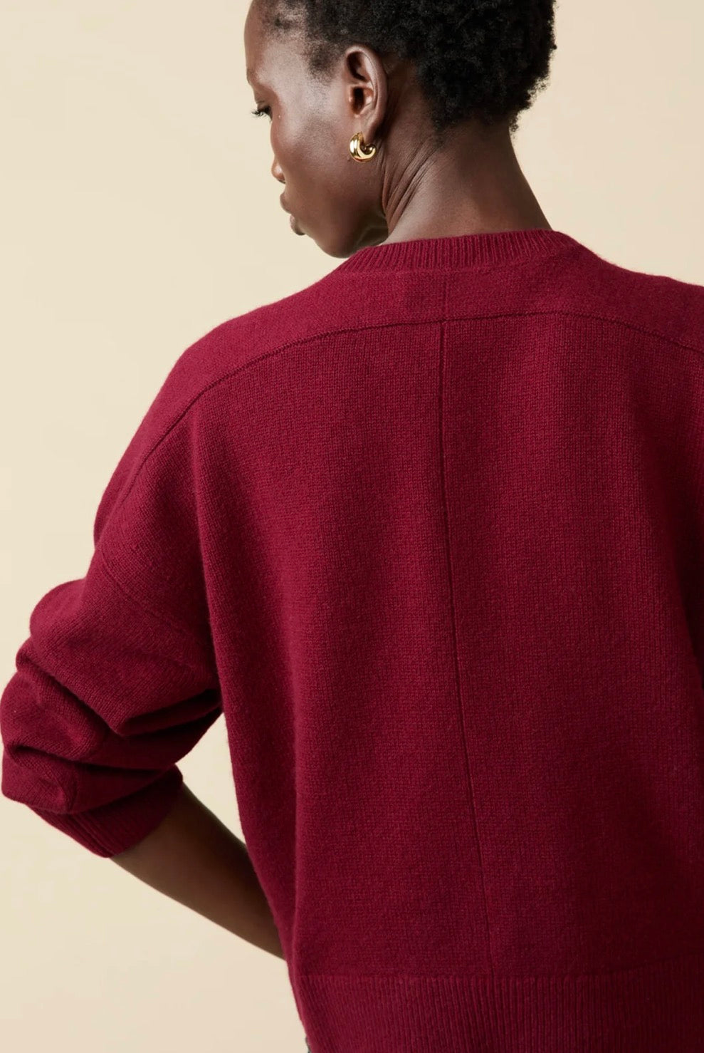 Sold Out NYC Cashmere V-Neck in Wine