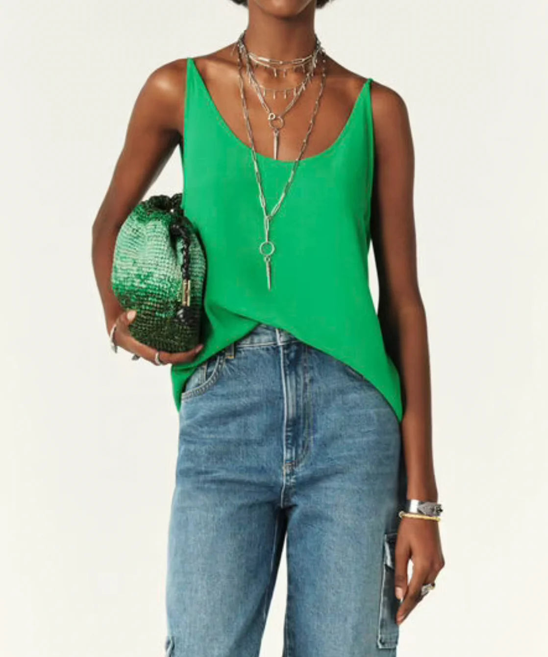 ba&sh Figue Strappy Top in Green