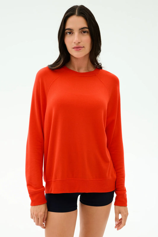 Splits59 Andie Oversized Fleece Sweatshirt in Lotus Red