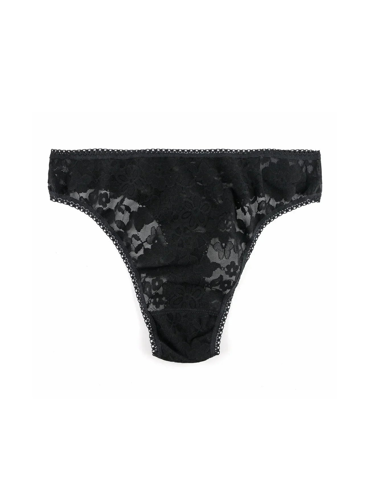 Hanky Panky Daily Lace™ High Cut Thong in Black