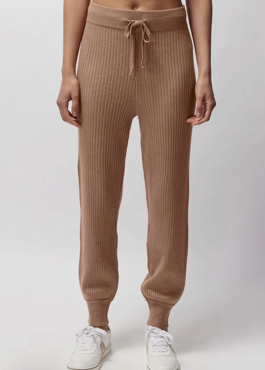 Spiritual Gangster Luxe Essentials Ribbed Knit Pants in Rust