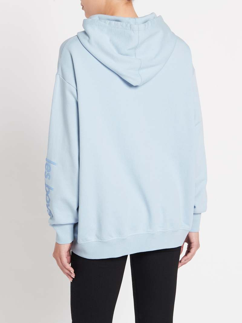 Les Girls Les Boys Oversized Hoodie in Cashmere Blue