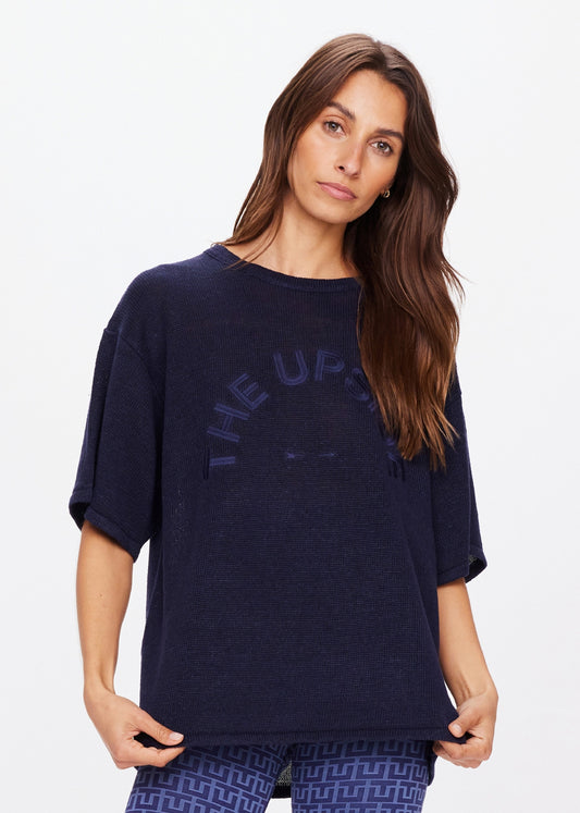 The Upside Knitted Sam Tee in Navy