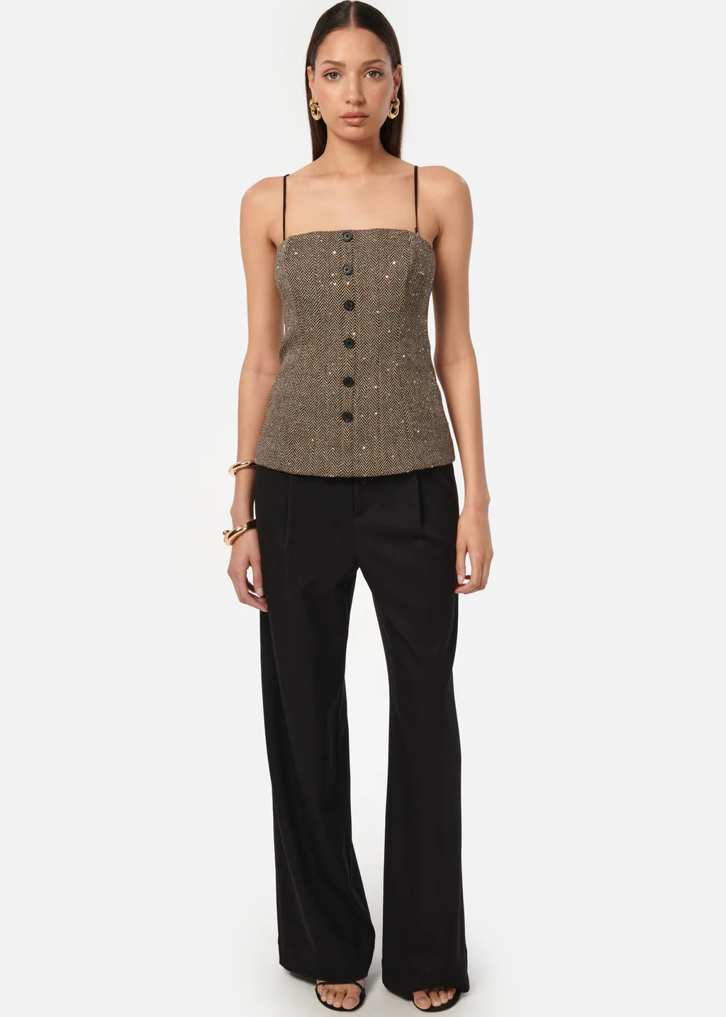CAMI NYC Elliott Sequin Tweed Top