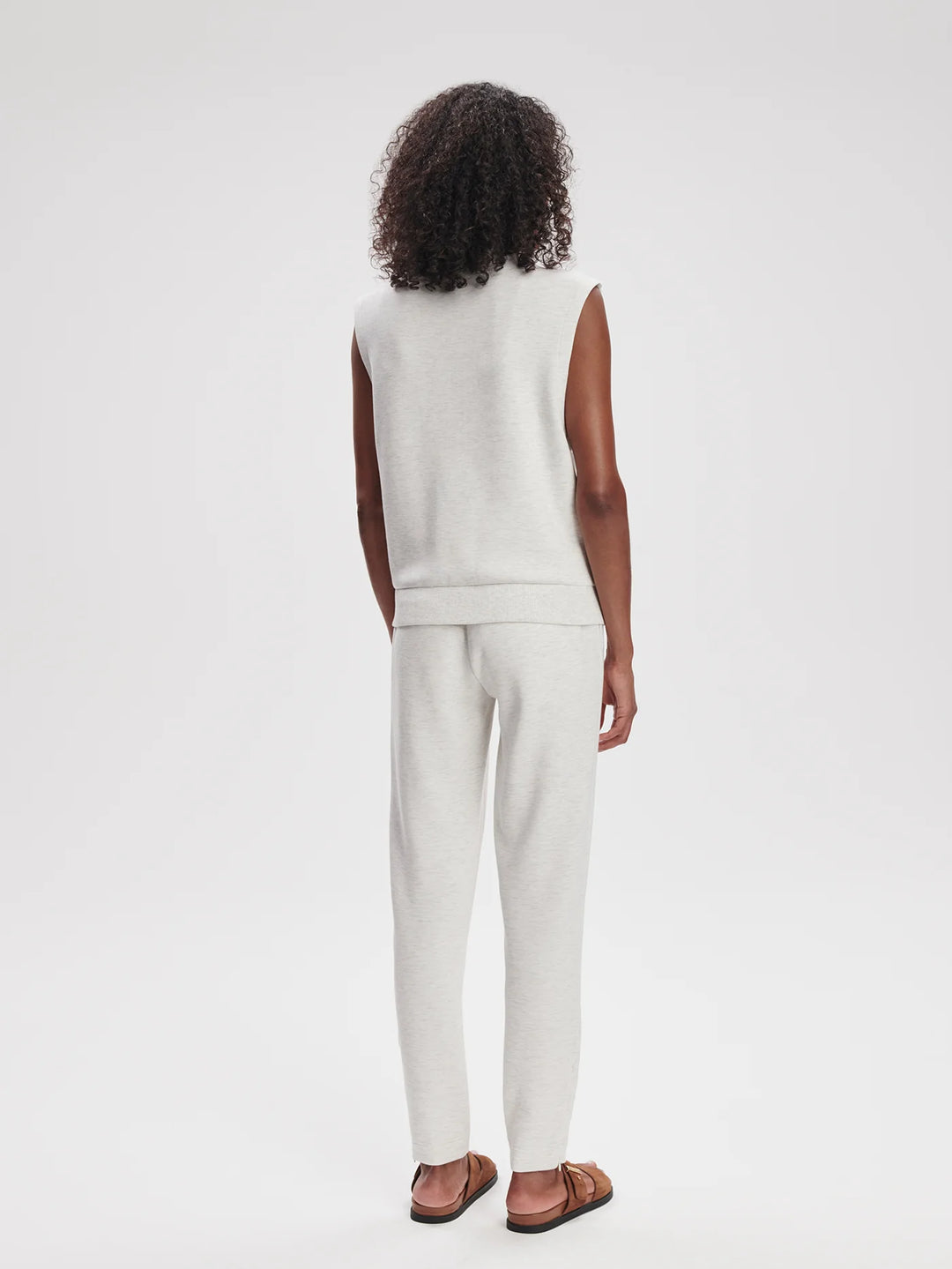 Varley Button Gilet in Ivory Marl