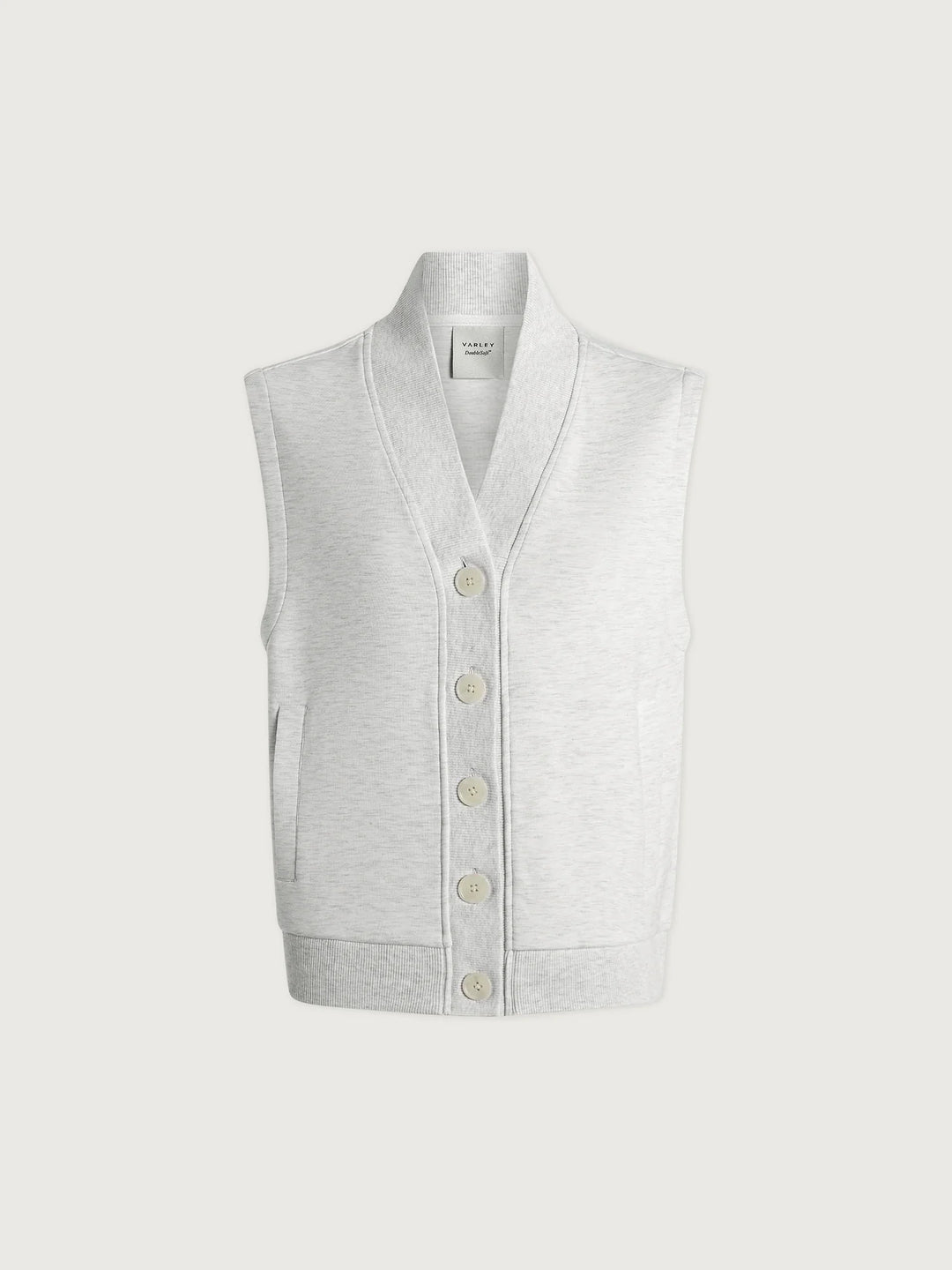 Varley Button Gilet in Ivory Marl