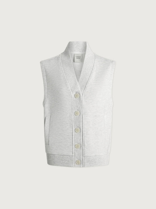 Varley Button Gilet in Ivory Marl