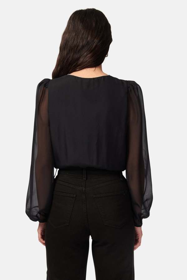 CAMI NYC Ingrid Crystal Bodysuit in Black