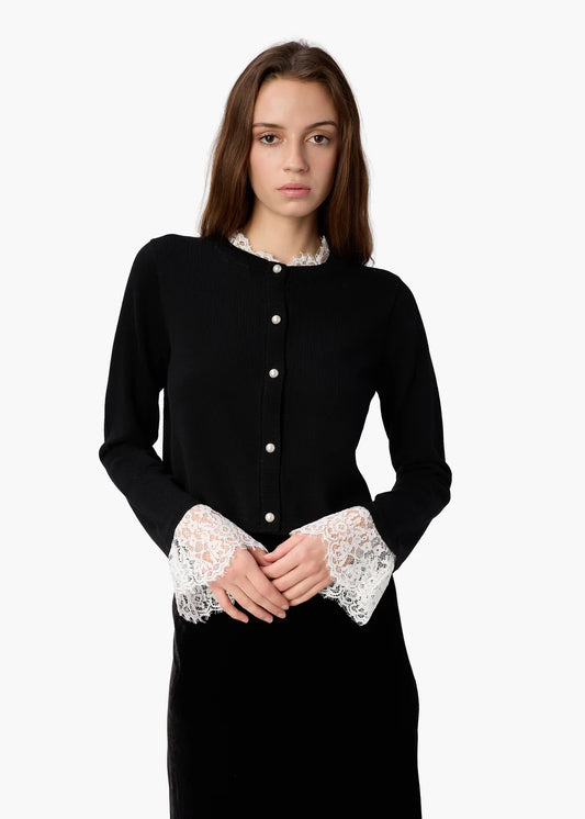 CAMI NYC Eliana Cardigan in Black/White