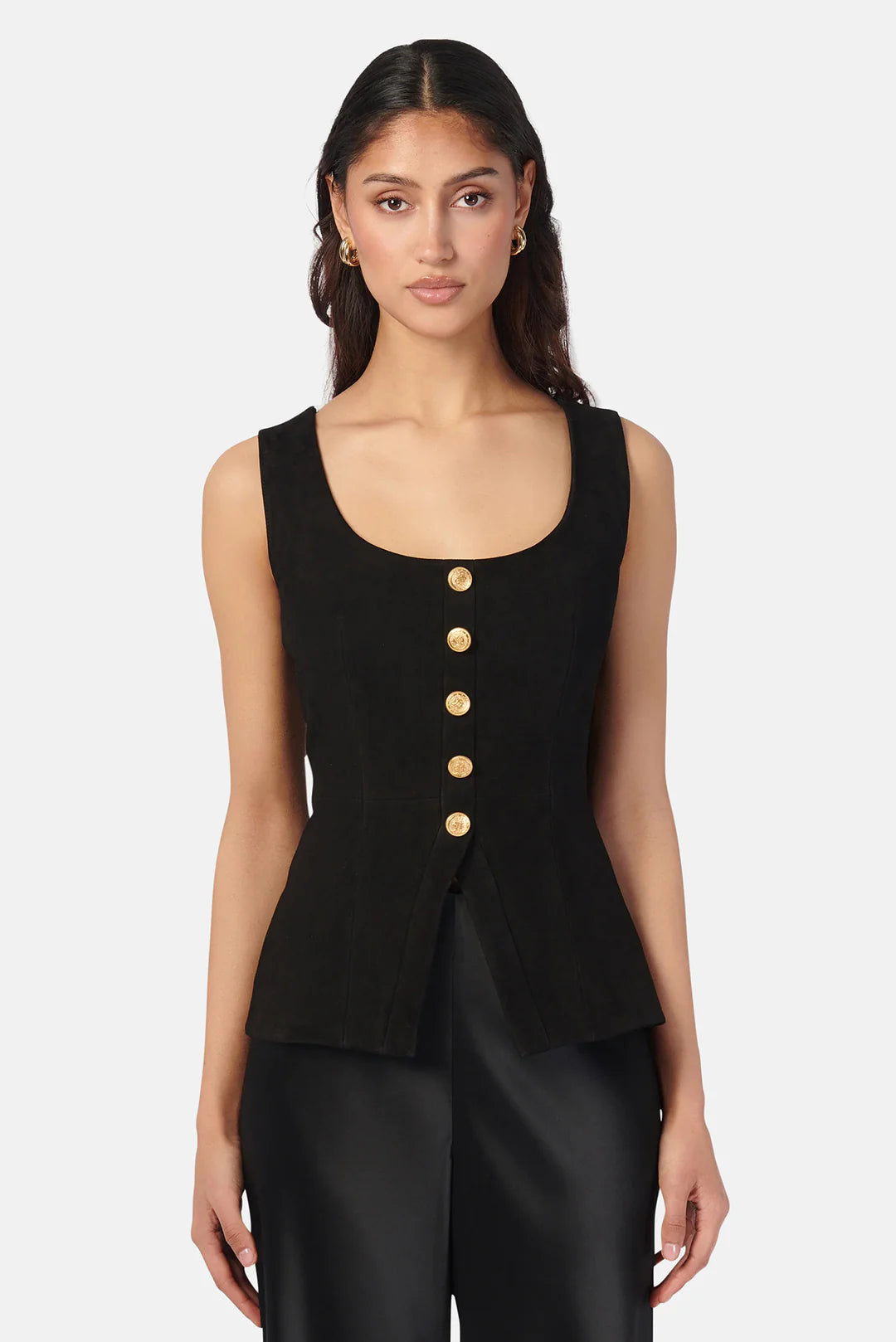 CAMI NYC Nolan Suede Corset in Black