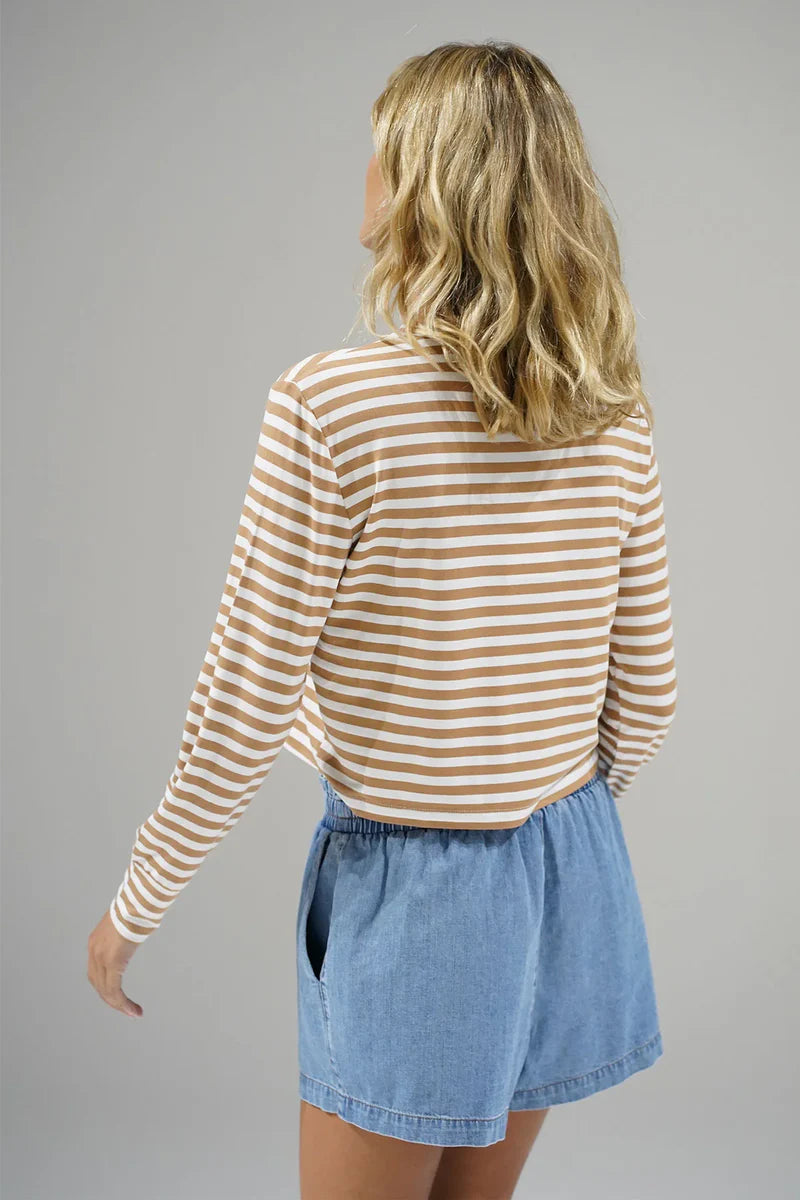 LNA Jo Chambray Short in Faded Blue