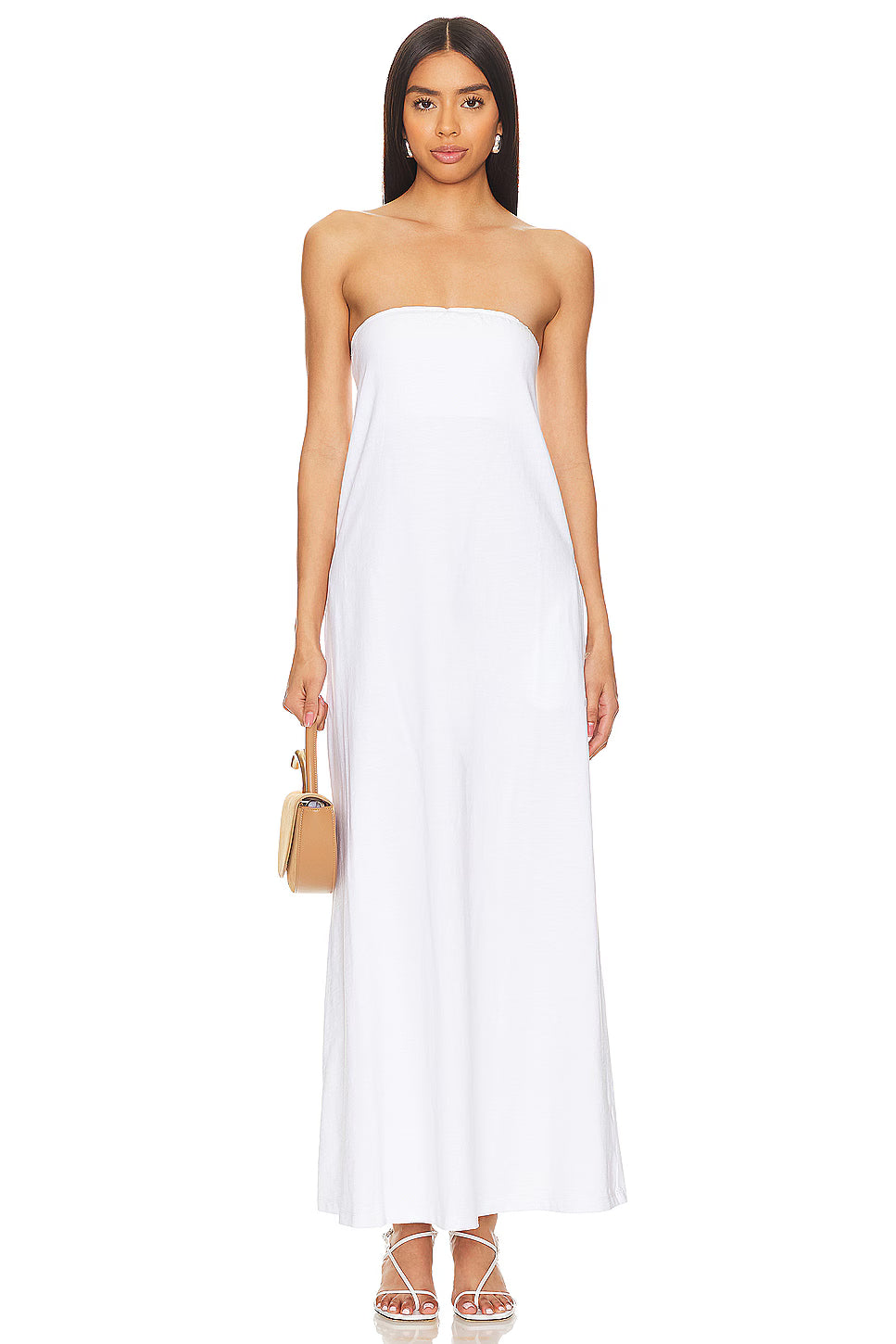 LNA Topanga Strapless Dress in White