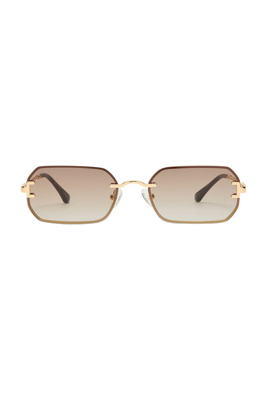 Luv Lou The Mila Sunglasses in Gold/Brown Gradient