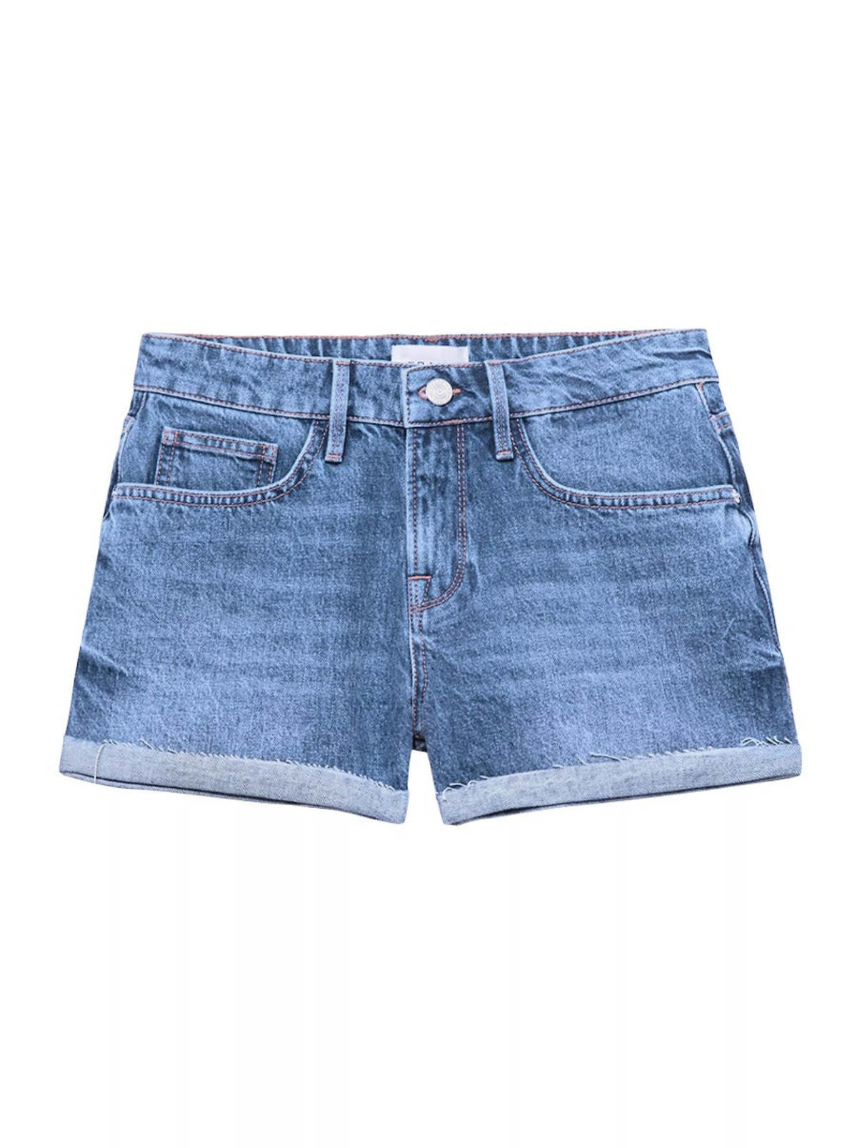 Frame Le Grand Garcon Cotton Denim Shorts in Del Amo