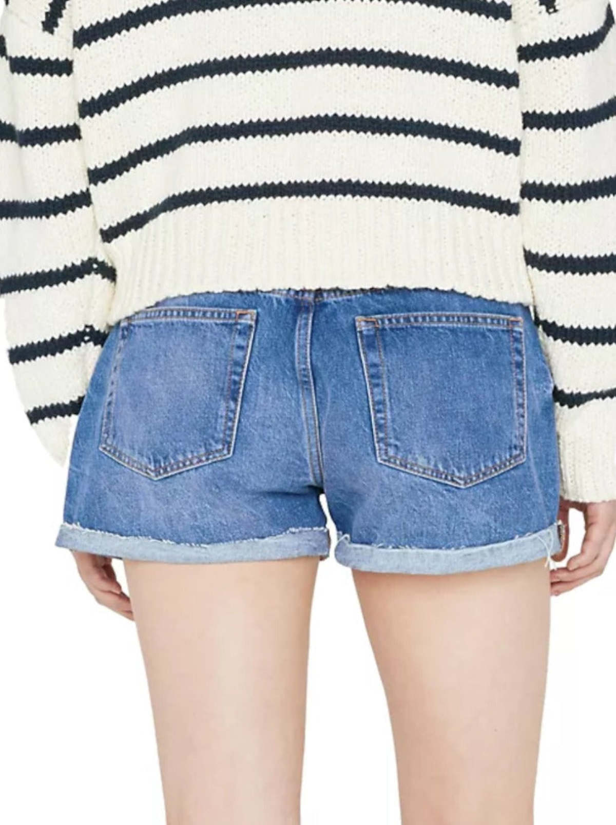 Frame Le Grand Garcon Cotton Denim Shorts in Del Amo