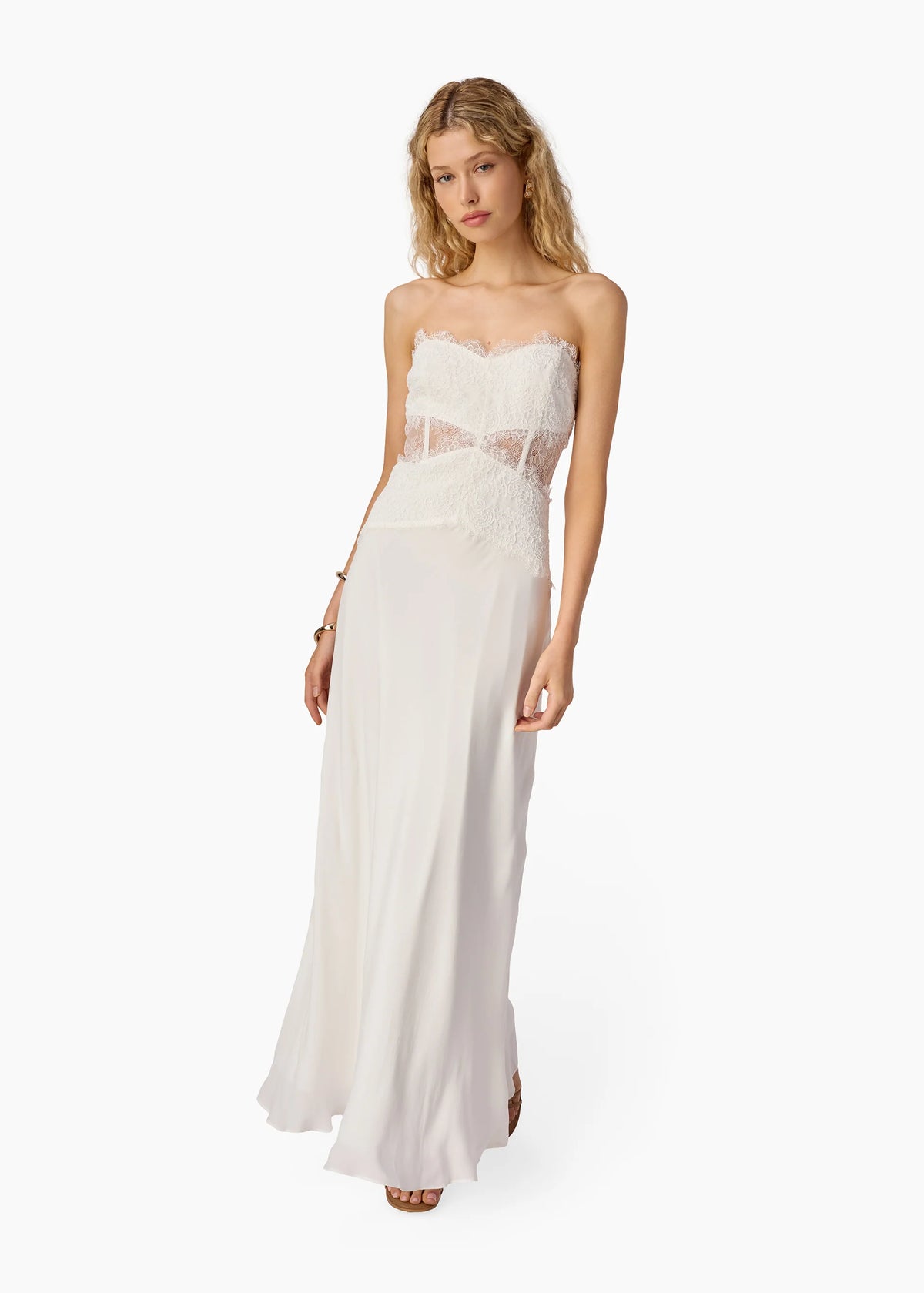 CAMI NYC Lucienne Strapless Gown in White