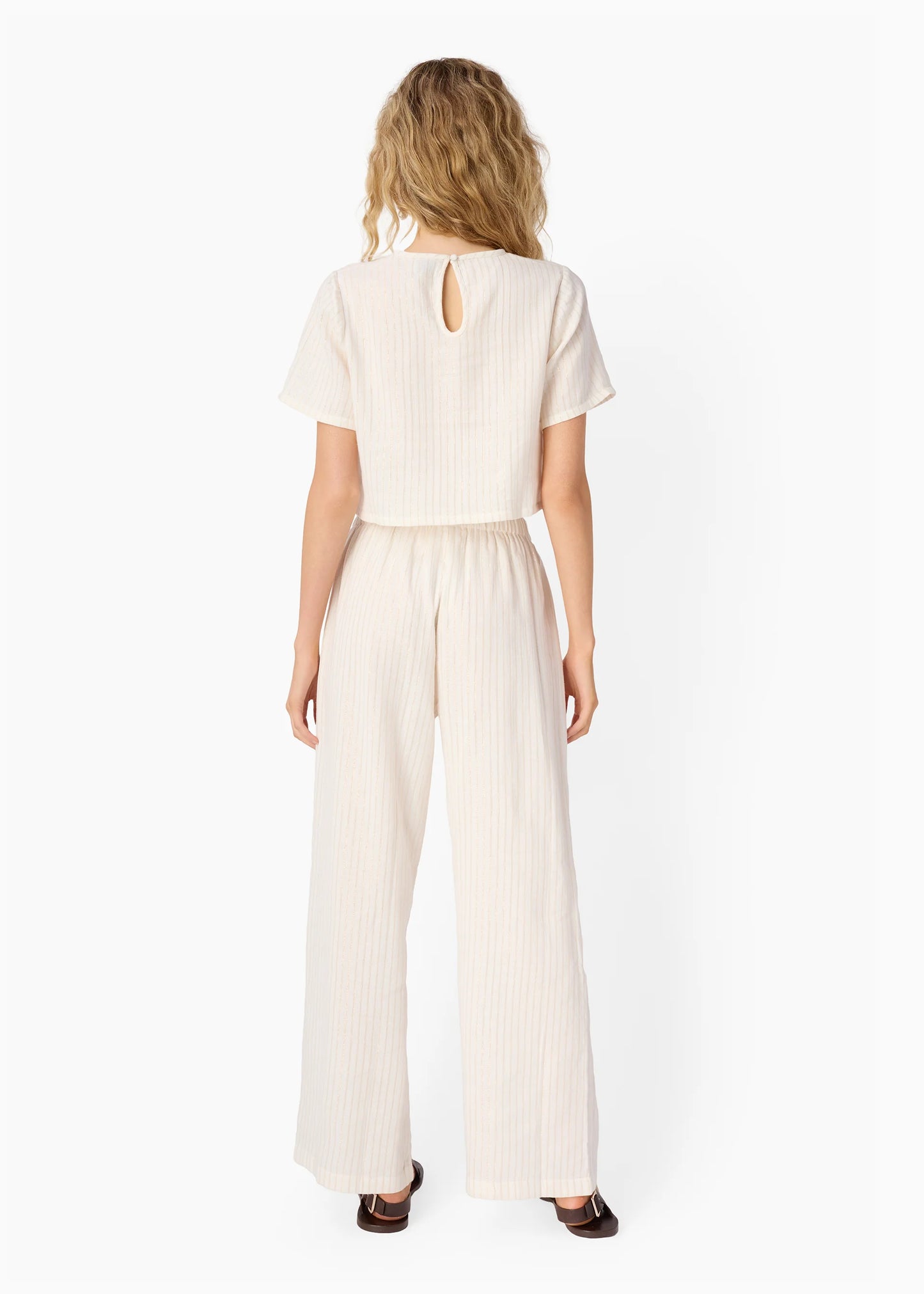 CAMI NYC Mica Metallic Cotton Tee in Ceramic