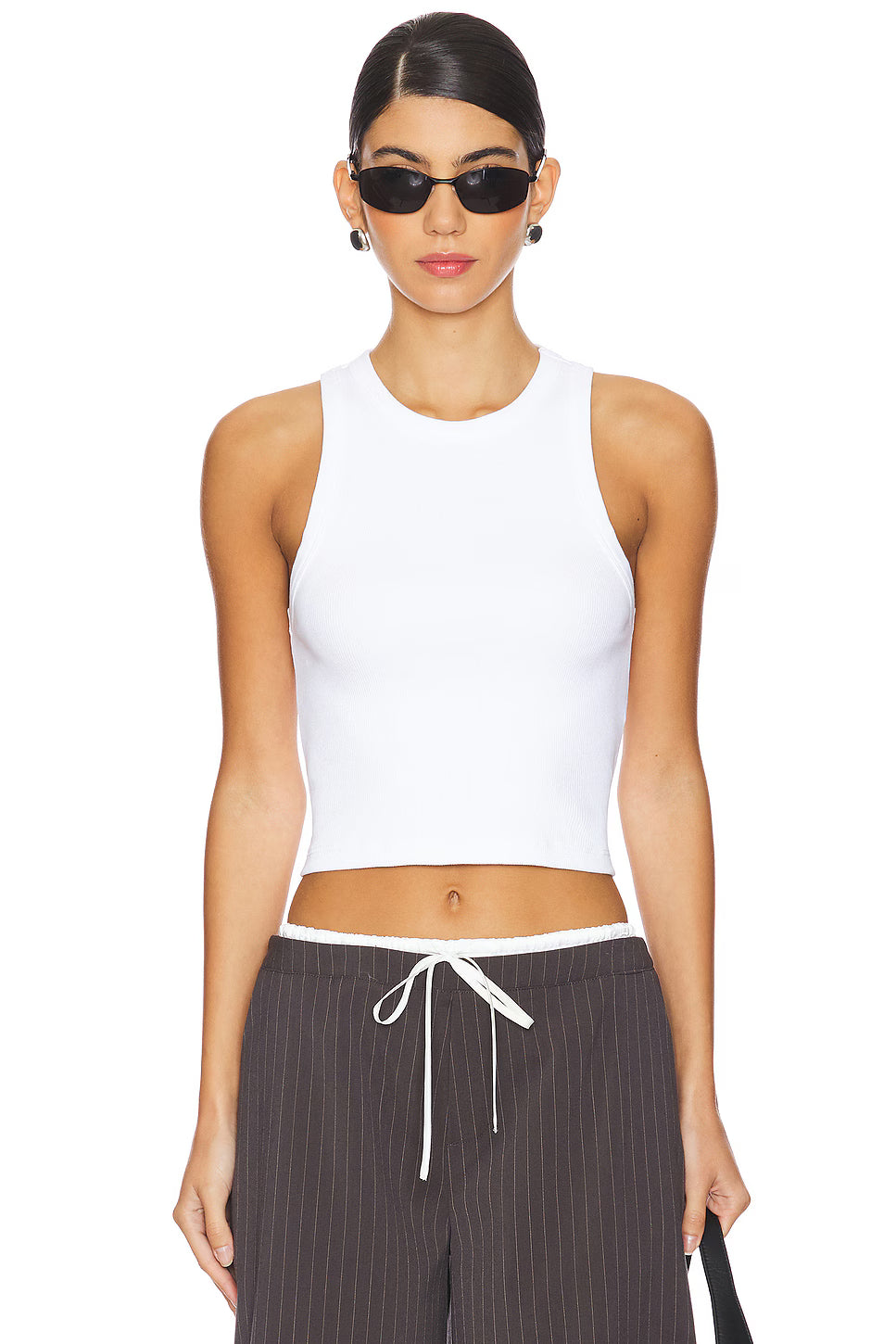 Sold Out NYC The Cropped Not So Basic Tank in White