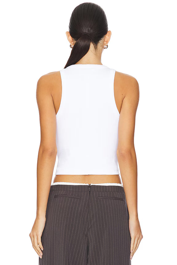 Sold Out NYC The Cropped Not So Basic Tank in White