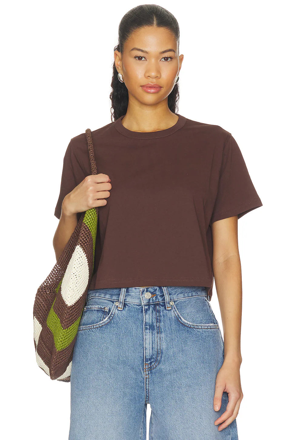 Sold Out NYC The Cropped Perfect Tee in Chocolate