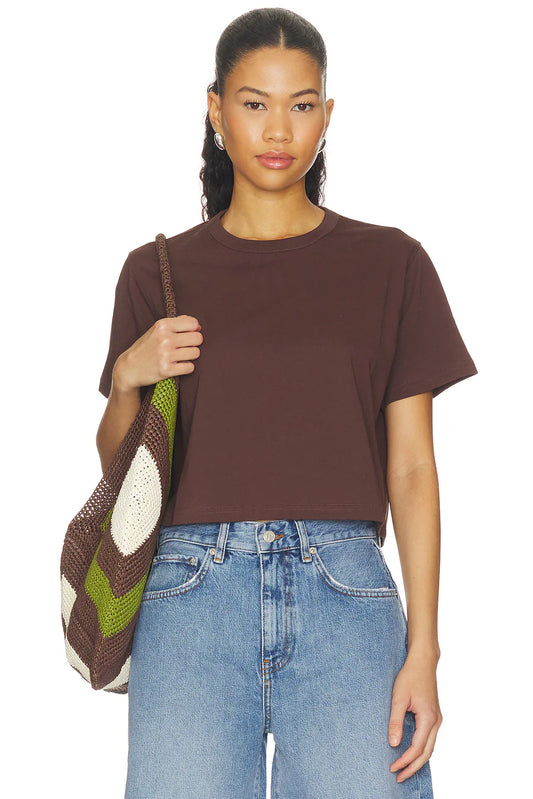 Sold Out NYC The Cropped Perfect Tee in Chocolate