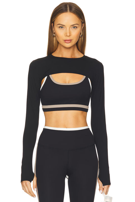 Splits59 Amelia Airweight Lite Shrug in Black