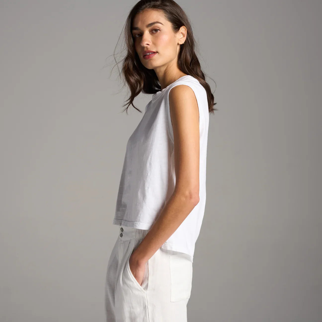 Rowan Savannah Muscle Tank in White