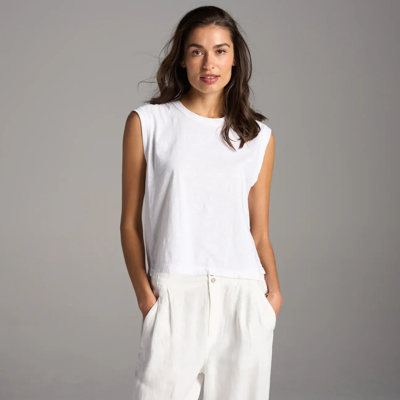 Rowan Savannah Muscle Tank in White