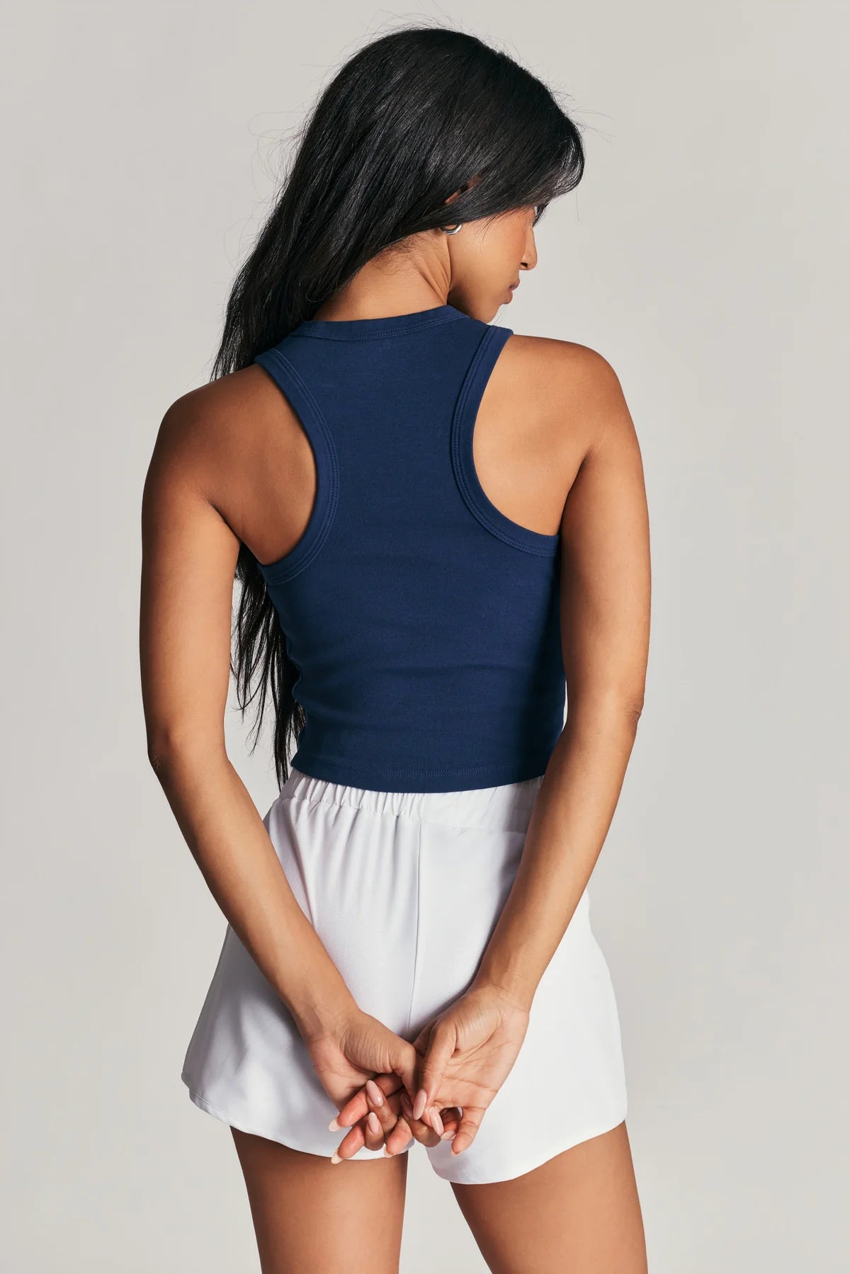 Year of Ours Racer Crop Tank in Midnight Navy