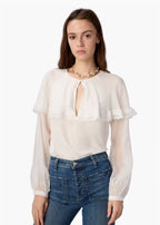 CAMI NYC Marila Chiffon Blouse in White