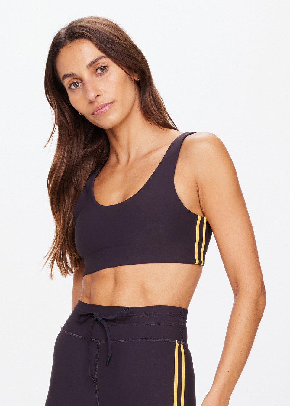 The Upside Beaufort Harley Scoop Bra in Charcoal/Licorice
