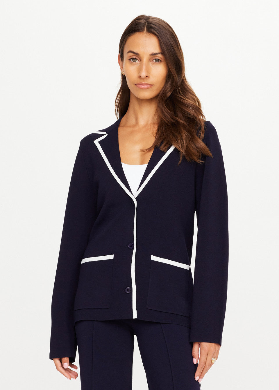 The Upside Monte Carlo Alix Knit Blazer in Navy