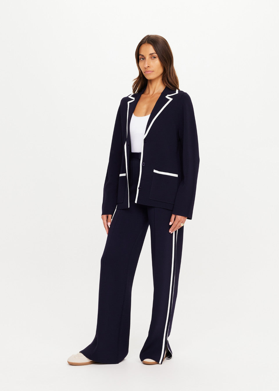The Upside Monte Carlo Alix Knit Blazer in Navy