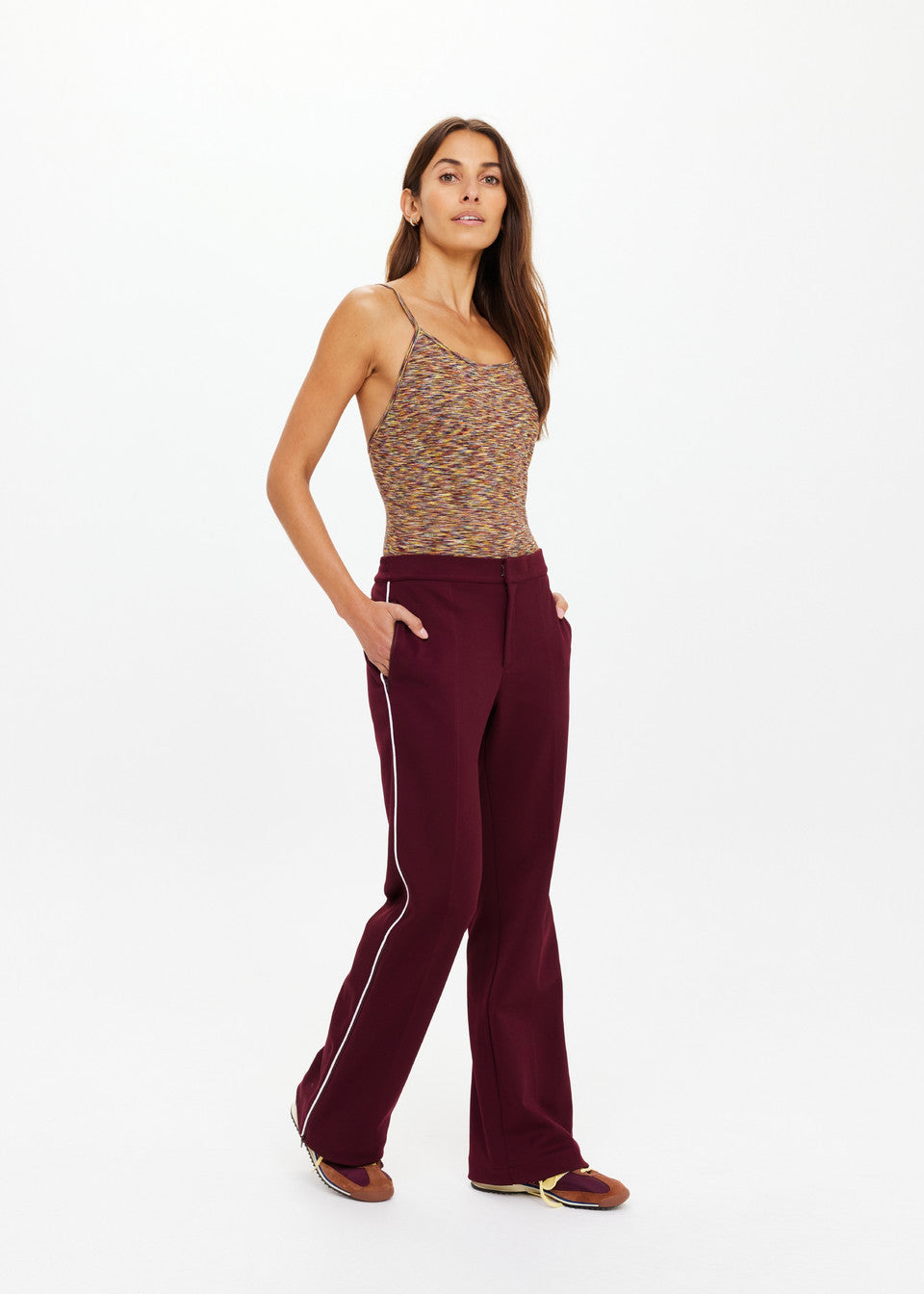 The Upside Mendoza Jackie Flare Pant in Bordeaux