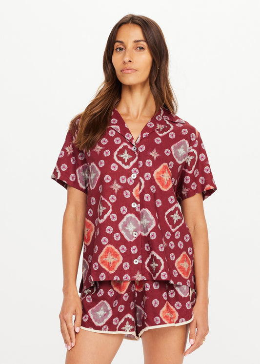The Upside Miri Andie Shirt in Bordeaux