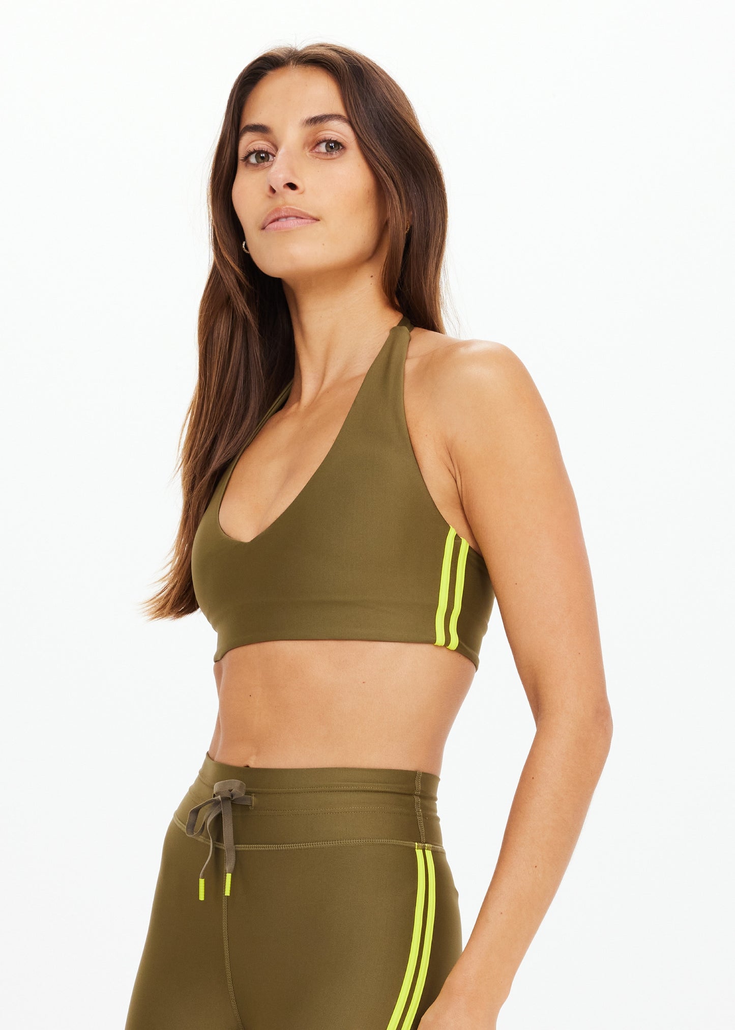 The Upside Oxford Ulla Halter Bra in Green