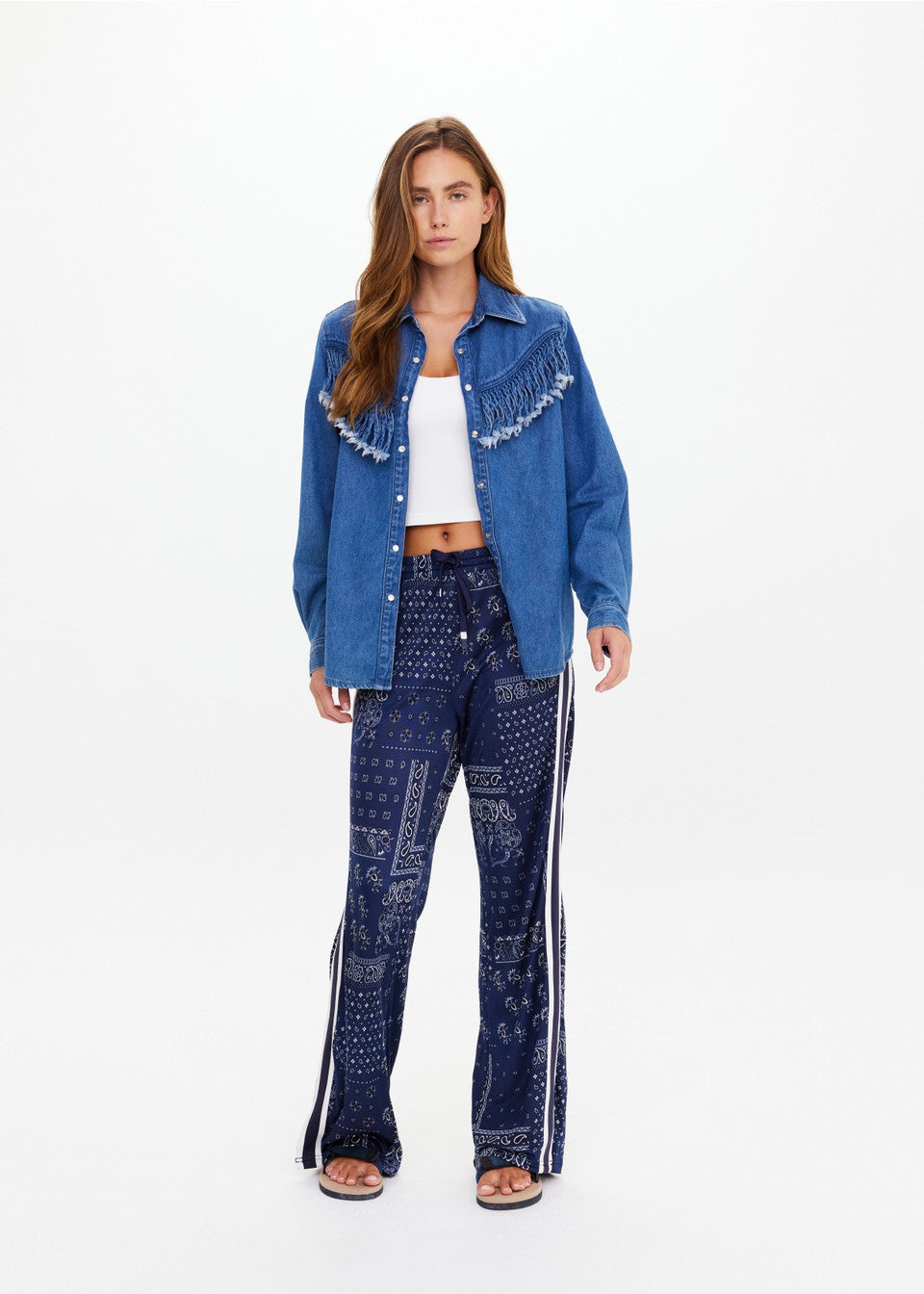 The Upside Wildwest Sylve Fringe Shirt