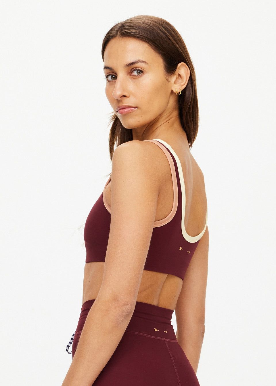 The Upside Trail Harley Scoop Bra in Bordeaux